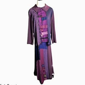 VINTAGE Dead Stock Tunic Skirt Set 80's Art to Wear Whimsigoth Mixed Media Lagen